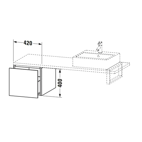 Тумба под раковину, Duravit, L-Cube, шгв 420*547*400, раковина-необходимо заказать, цвет-дуб средиземноморский — изображение 1
