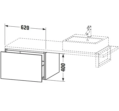 Тумба под раковину, Duravit, L-Cube, шгв 620*547*400, раковина-необходимо заказать, цвет-орех натуральный — изображение 1