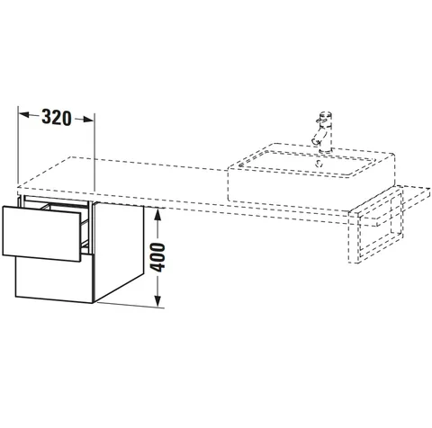 Тумба, Duravit, L-Cube, шгв 320*547*400, раковина-необходимо заказать, цвет-дуб тёмный брашированный — изображение 1