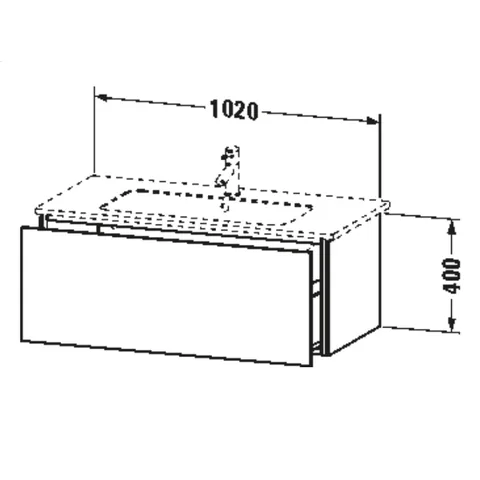 Тумба под раковину, Duravit, L-Cube, шгв 1020*481*400, раковина-необходимо заказать, цвет-чёрный глянцевый — изображение 1