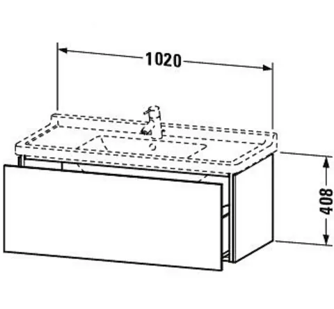 Тумба под раковину, Duravit, L-Cube, шгв 1020*469*408, раковина-необходимо заказать, цвет-белый глянцевый — изображение 1
