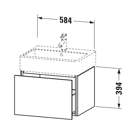 Тумба под раковину, Duravit, L-Cube, шгв 584*459*394, раковина-необходимо заказать, цвет-орех натуральный — изображение 1