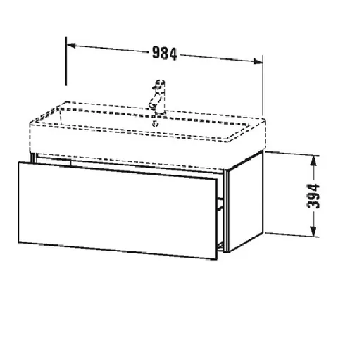 Тумба под раковину, Duravit, L-Cube, шгв 984*459*394, раковина-необходимо заказать, цвет-графит матовый — изображение 1