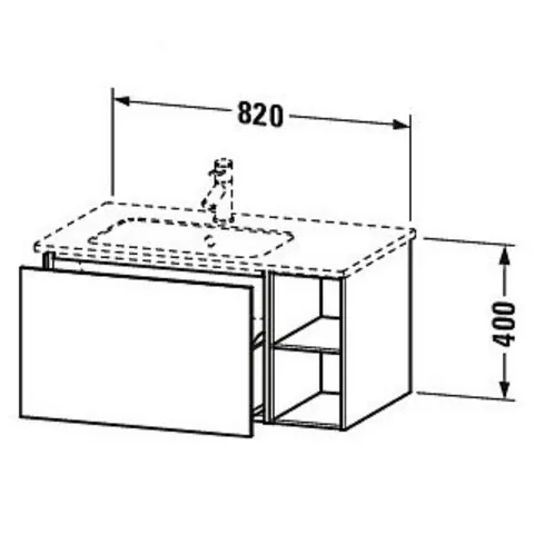 Тумба под раковину, Duravit, L-Cube, шгв 820*481*400, раковина-необходимо заказать, чаша слева, цвет-белый глянцевый — изображение 1