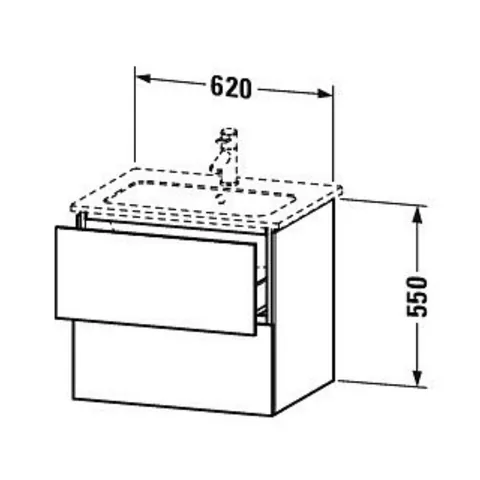 Тумба под раковину, Duravit, L-Cube, шгв 620*481*550, раковина-необходимо заказать, цвет-дуб средиземноморский — изображение 1