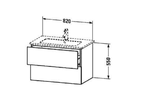 Тумба под раковину, Duravit, L-Cube, шгв 820*481*550, раковина-необходимо заказать, цвет-орех натуральный — изображение 1