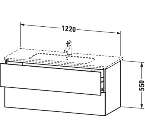 Тумба под раковину, Duravit, L-Cube, шгв 1220*481*550, раковина-необходимо заказать, цвет-графит матовый — изображение 1