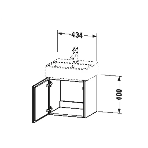 Тумба под раковину, Duravit, L-Cube, шгв 434*341*400, раковина-необходимо заказать, петли-справа, цвет-белый — изображение 1