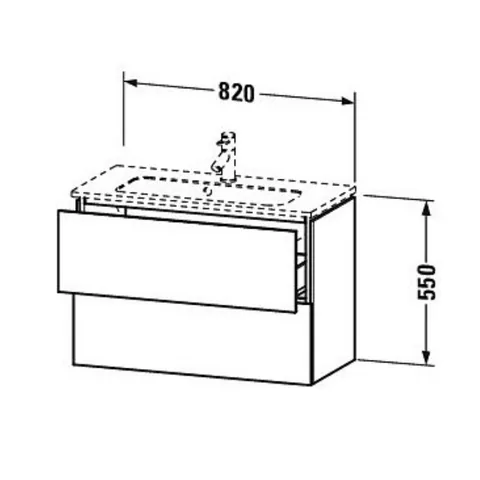 Тумба под раковину, Duravit, L-Cube, шгв 820*391*550, раковина-необходимо заказать, цвет-орех темный — изображение 1