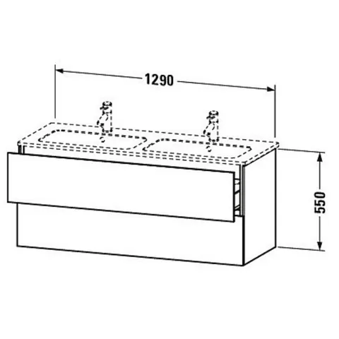 Тумба под раковину, Duravit, L-Cube, шгв 1290*481*550, раковина-необходимо заказать, цвет-графит матовый — изображение 1