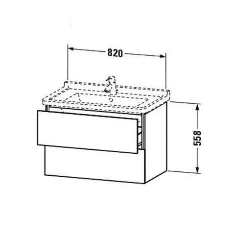 Тумба под раковину, Duravit, L-Cube, шгв 820*469*558, раковина-необходимо заказать, цвет-орех темный — изображение 1