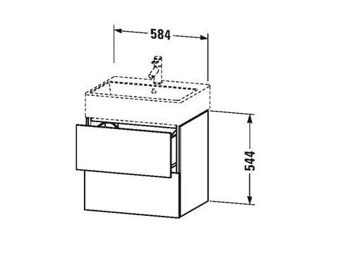 Тумба под раковину, Duravit, L-Cube, шгв 584*459*544, раковина-необходимо заказать, цвет-белый глянцевый — изображение 1