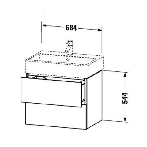 Тумба под раковину, Duravit, L-Cube, шгв 684*459*544, раковина-необходимо заказать, цвет-базальт матовый — изображение 1
