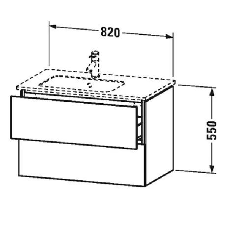 Тумба под раковину, Duravit, L-Cube, шг 820*481, раковина-необходимо заказать, цвет-белый глянцевый — изображение 1