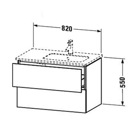 Тумба под раковину, Duravit, L-Cube, шгв 820*481*550, раковина-необходимо заказать, чаша справа, цвет-фланелево-серый глянцевый — изображение 1