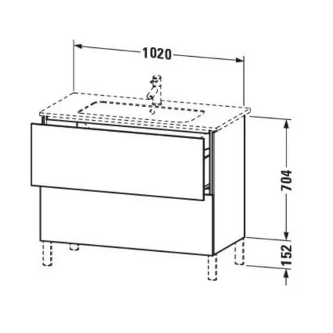 Тумба под раковину, Duravit, L-Cube, шгв 1020*481*856, раковина-необходимо заказать, цвет-белый глянцевый — изображение 1