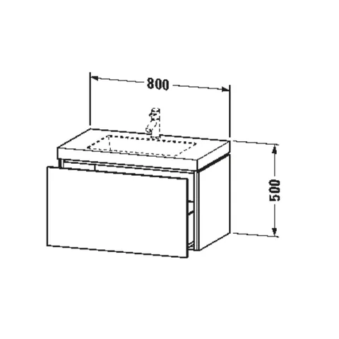 Тумба под раковину, Duravit, L-Cube, шгв 800*480*500, раковина-в комплекте, цвет-орех темный — изображение 1