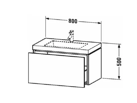 Тумба под раковину, Duravit, L-Cube, шгв 800*480*500, раковина-в комплекте, цвет-серо-коричневый матовый — изображение 1