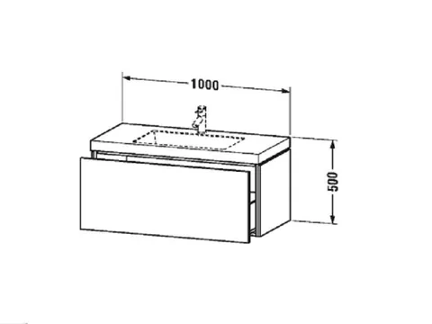 Тумба под раковину, Duravit, L-Cube, шгв 1000*480*500, раковина-в комплекте, цвет-серо-коричневый матовый — изображение 1