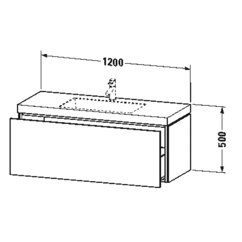 Тумба под раковину, Duravit, L-Cube, шгв 1200*480*500, раковина-в комплекте, цвет-белый глянцевый — изображение 1