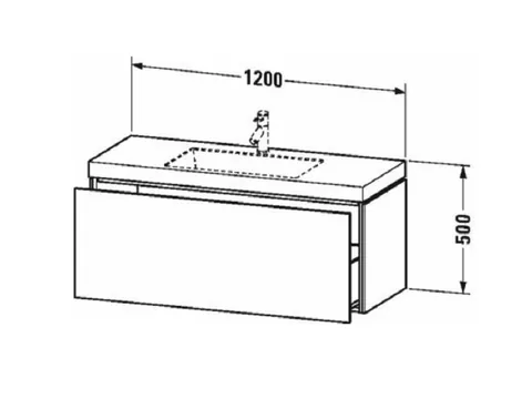 Тумба под раковину, Duravit, L-Cube, шгв 1200*480*500, раковина-в комплекте, цвет-серо-коричневый матовый — изображение 1