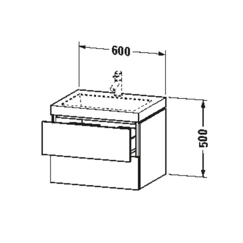 Тумба под раковину, Duravit, L-Cube, шгв 600*480*500, раковина-в комплекте, цвет-бетонно-серый матовый — изображение 1