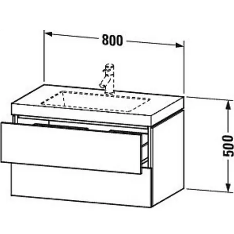 Тумба под раковину, Duravit, L-Cube, шгв 800*480*500, раковина-в комплекте, цвет-базальт матовый — изображение 1