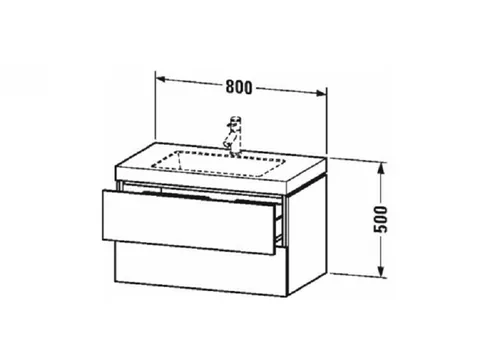 Тумба под раковину, Duravit, L-Cube, шгв 800*480*500, раковина-в комплекте, цвет-серо-коричневый матовый — изображение 1