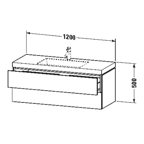 Тумба под раковину, Duravit, L-Cube, шгв 1200*480*500, раковина-в комплекте, цвет-орех натуральный — изображение 1