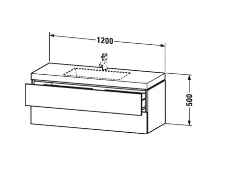 Тумба под раковину, Duravit, L-Cube, шгв 1200*480*500, раковина-в комплекте, цвет-орех брашированный — изображение 1