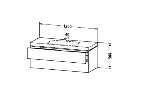 Тумба под раковину, Duravit, L-Cube, шгв 1200*480*500, раковина-в комплекте, цвет-дуб темный брашированный — изображение 1