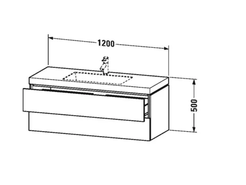 Тумба под раковину, Duravit, L-Cube, шг 1200*480, раковина-в комплекте, цвет-орех натуральный — изображение 1