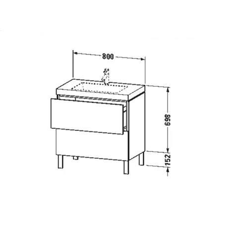 Тумба под раковину, Duravit, L-Cube, шгв 800*480*698, раковина-в комплекте, цвет-серо-коричневый матовый — изображение 1
