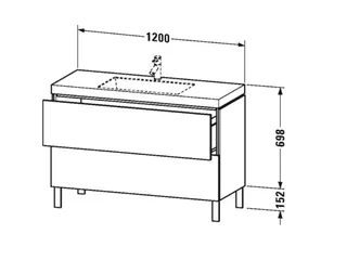 Тумба под раковину, Duravit, L-Cube, шгв 1200*480*698, раковина-в комплекте, цвет-белый глянцевый — изображение 1