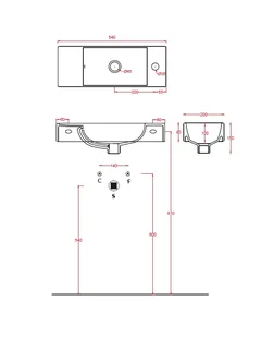 Раковина, Artceram, Washbasins, шгв 540*200*150, отверстия для смесителя-1, цвет-Glossy White (Товар заказной, возврату не подлежит) — изображение 1