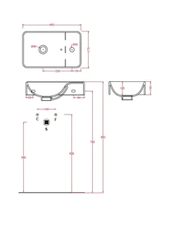 Раковина, Artceram, Washbasins, шгв 450*275*105, отверстия для смесителя-1, цвет-Glossy White (Товар заказной, возврату не подлежит) — изображение 1