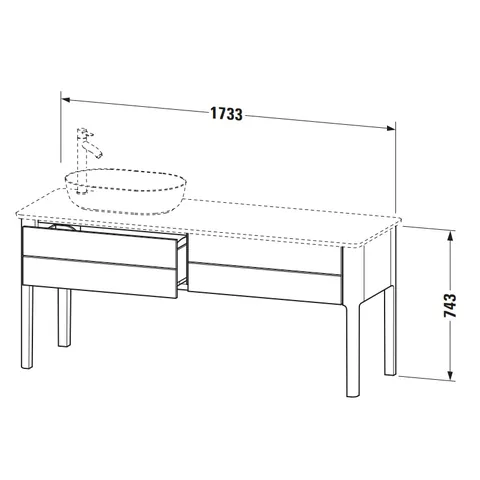 Тумба для консоли, Duravit, Luv, шгв 1733*570*743, раковина-необходимо заказать, цвет-белый шелковисто-матовый — изображение 1