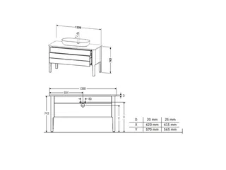 Тумба для консоли, Duravit, Luv, шгв 1388*570*743, раковина-необходимо заказать, цвет-белый шелковисто-матовый — изображение 1
