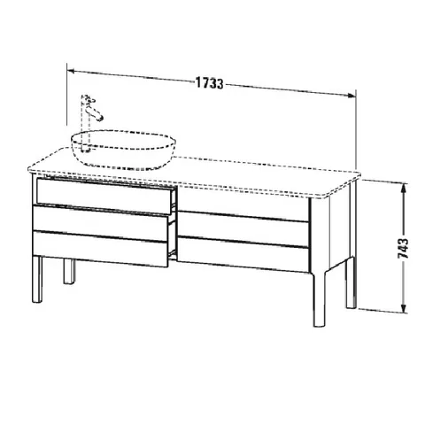 Тумба под раковину, Duravit, Luv, шгв 1733*570*743, раковина-необходимо заказать, цвет-белый шелковисто-матовый — изображение 1