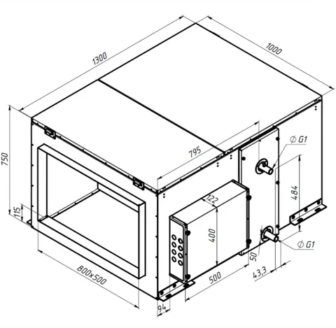 P7000ECE 105кВт 3~, Вентиляционная установка Alasca P приточная — изображение 1