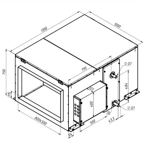 P7000ECW Pro, Вентиляционная установка Alasca P приточная + смес. узел, заслонки, датчики — изображение 1