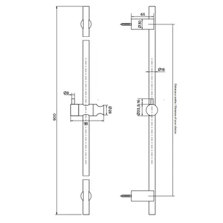 Штанга для душа, Quadro design, 950, цвет-Steel Brushed — изображение 1