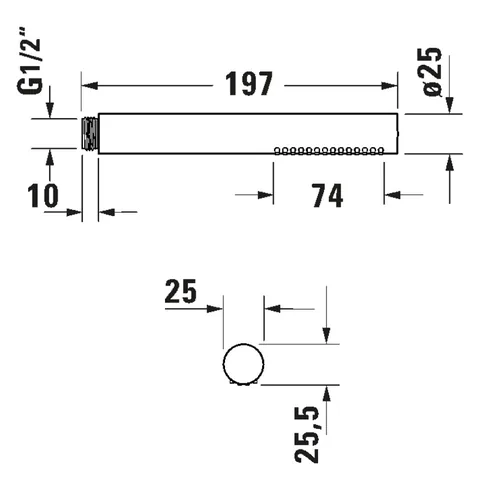 Ручной душ, Duravit, 25*74, цвет-хром — изображение 1