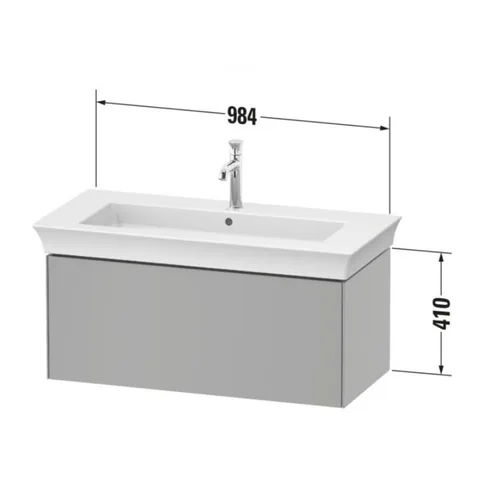 Тумба под раковину, Duravit, White Tulip, шгв 981*458*410, раковина-необходимо заказать, цвет- белый шелковисто-матовый/Амер. орех массив дерева — изображение 1