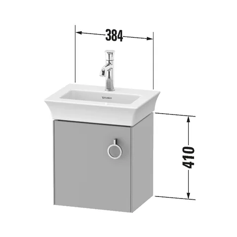 Тумба под раковину, Duravit, White Tulip, шгв 384*298*410, раковина-необходимо заказать, петли-слева, цвет-белый шелковисто-матовый — изображение 1