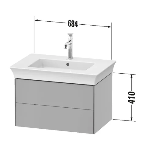 Тумба под раковину, Duravit, White Tulip, шгв 684*458*410 мм, раковина-необходимо заказать, цвет- белый шелковисто-матовый/американский орех — изображение 1