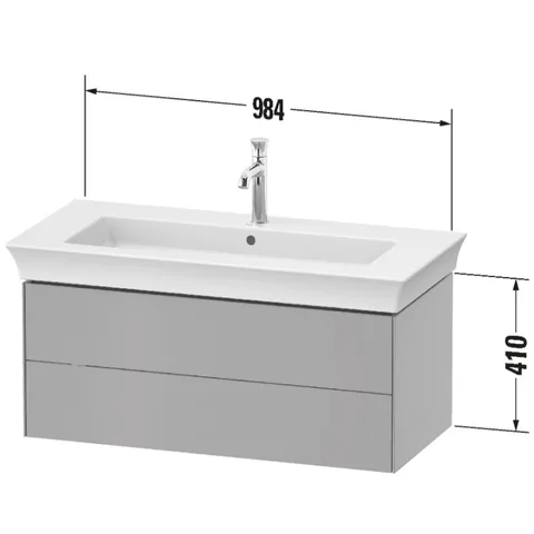 Тумба под раковину, Duravit, White Tulip, шгв 984*458*410 мм, раковина-необходимо заказать, цвет- белый шелковисто-матовый — изображение 1