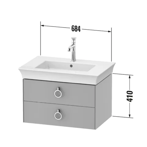 Тумба под раковину, Duravit, White Tulip, шгв 684*458*410 мм, раковина-необходимо заказать, цвет-белый глянцевый — изображение 1