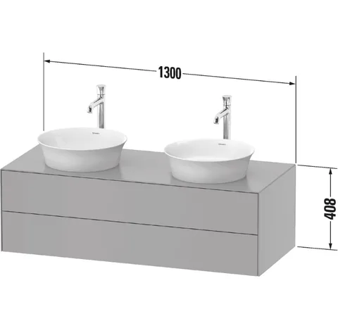 Тумба под раковину, Duravit, White Tulip, шгв 1300*550*408, раковина-необходимо заказать, цвет-белый глянцевый/дуб — изображение 1