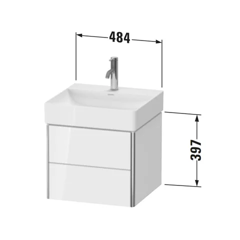 Тумба под раковину, Duravit, XSquare, шгв 484*460*397, раковина-необходимо заказать, цвет-белый матовый — изображение 1
